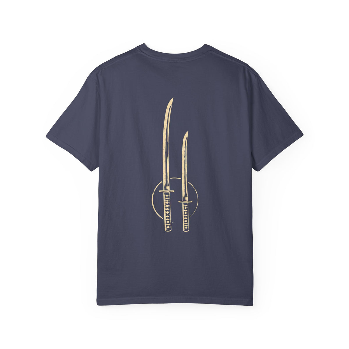 Two Blades t-shirt: two blades back print with Nexus chest monogram
