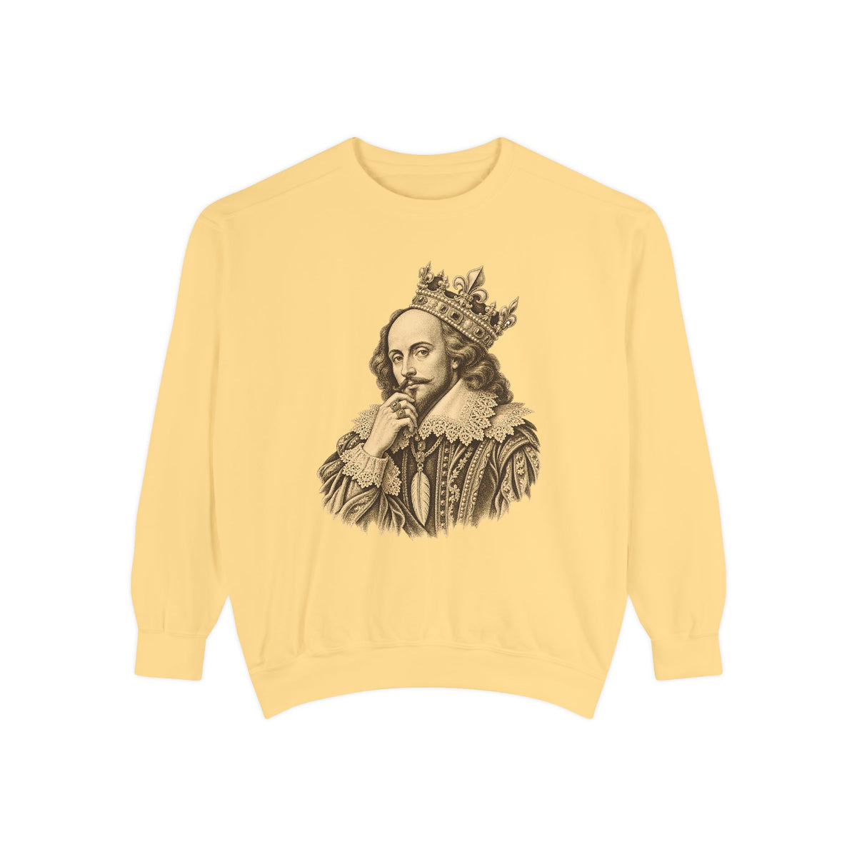 The Bard Crewneck Sweatshirt – Crowned Shakespeare Portrait