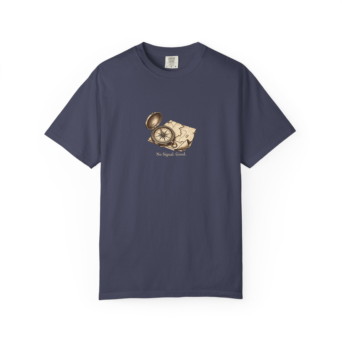 No Signal. Good. t-shirt: vintage compass and map illustration