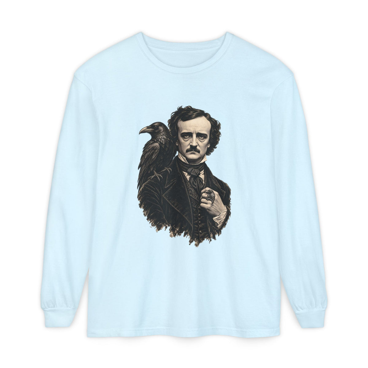 Poe After Dark Long Sleeve T-Shirt – Edgar Allan Poe & Raven