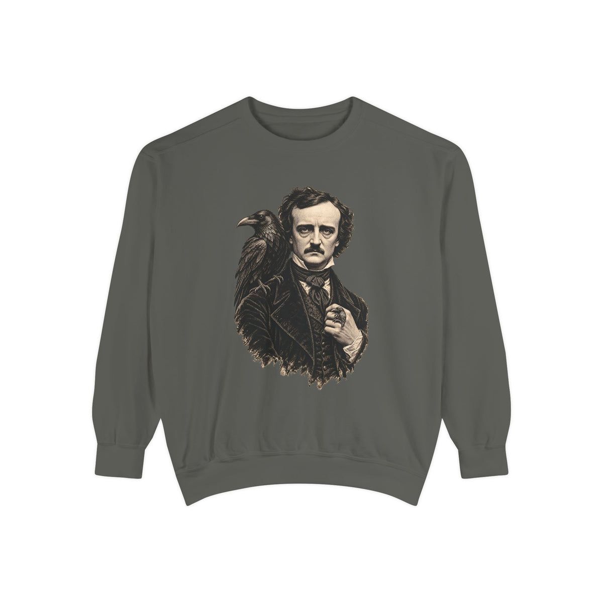 Poe After Dark Crewneck Sweatshirt – Edgar Allan Poe & Raven