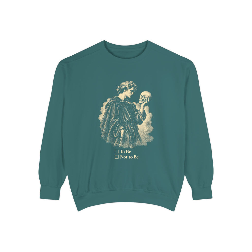 To Be Determined Crewneck Sweatshirt – Hamlet Skull, To Be or Not to Be