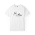 Curiosity Has Consequences t-shirt: vintage explorer at a mountain cave