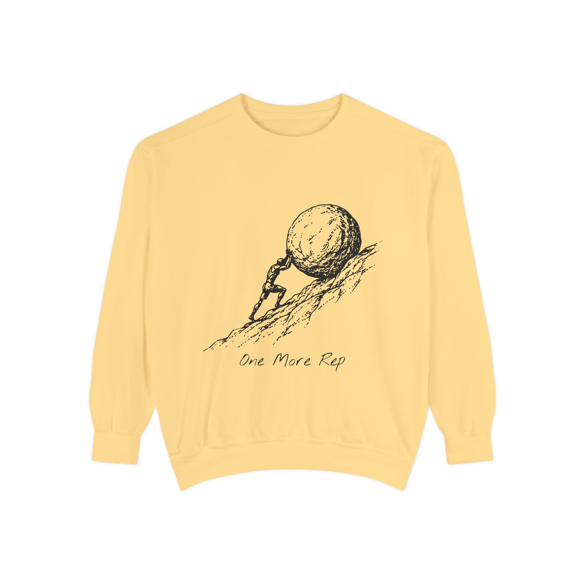 One More Rep Crewneck Sweatshirt – Sisyphus at the Gym