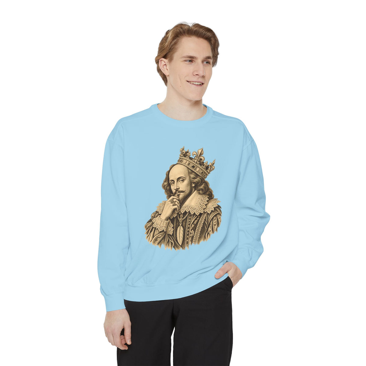 The Bard Crewneck Sweatshirt – Crowned Shakespeare Portrait