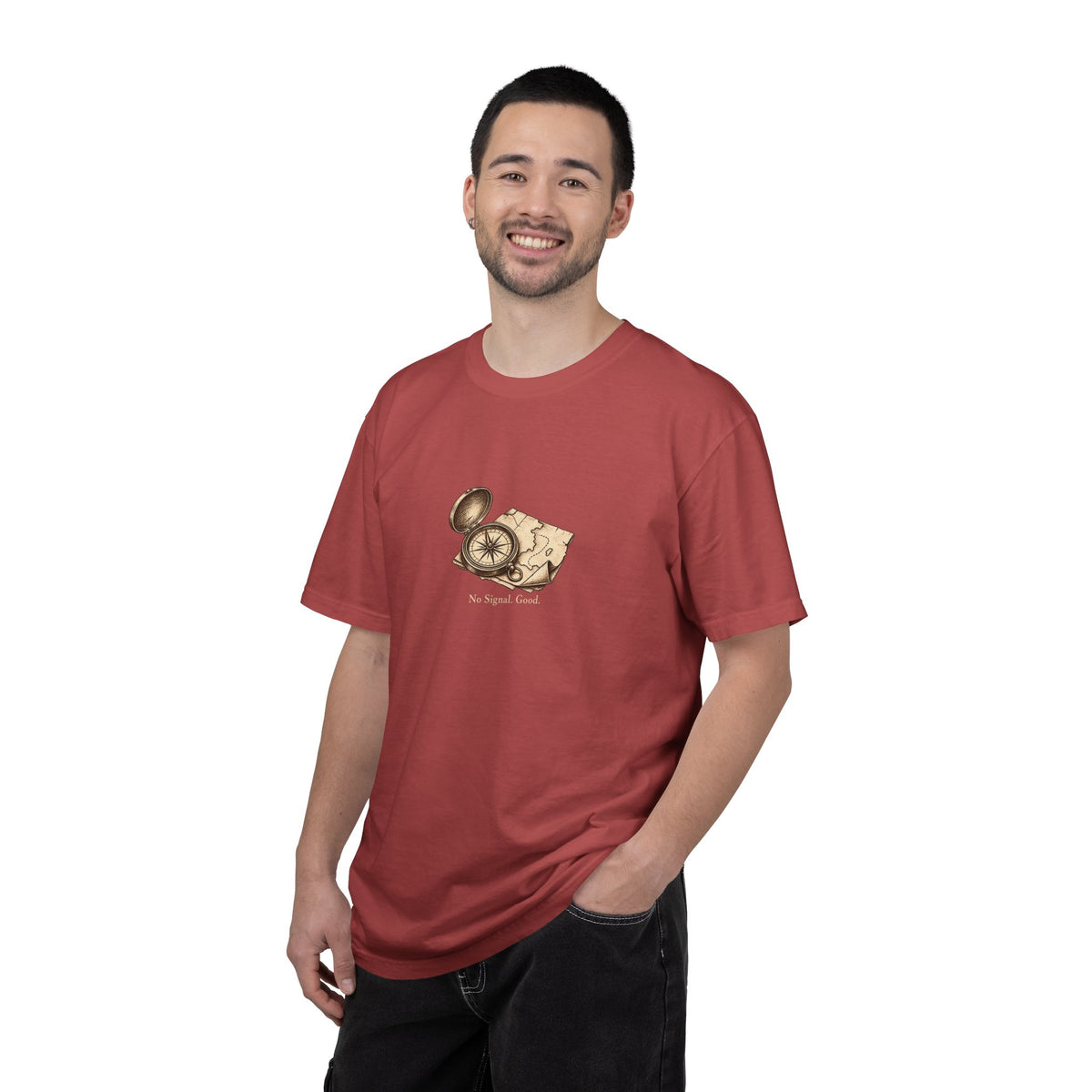No Signal. Good. t-shirt: vintage compass and map illustration