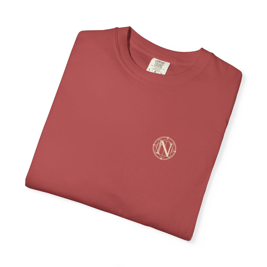 Great Wave t-shirt: curling wave back print with Nexus chest monogram