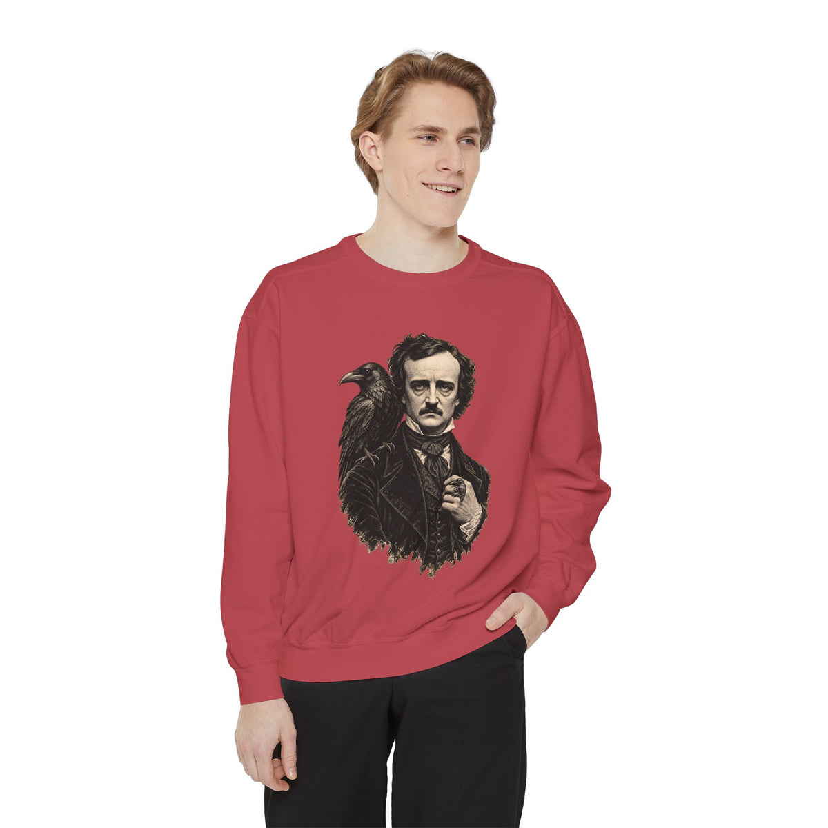 Poe After Dark Crewneck Sweatshirt – Edgar Allan Poe & Raven