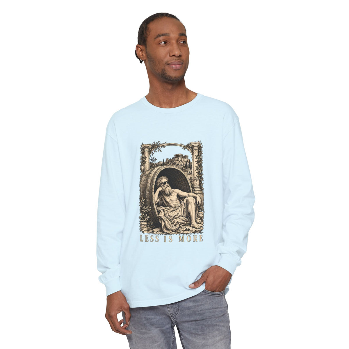 Less Is More Long Sleeve T-Shirt – Diogenes in His Barrel