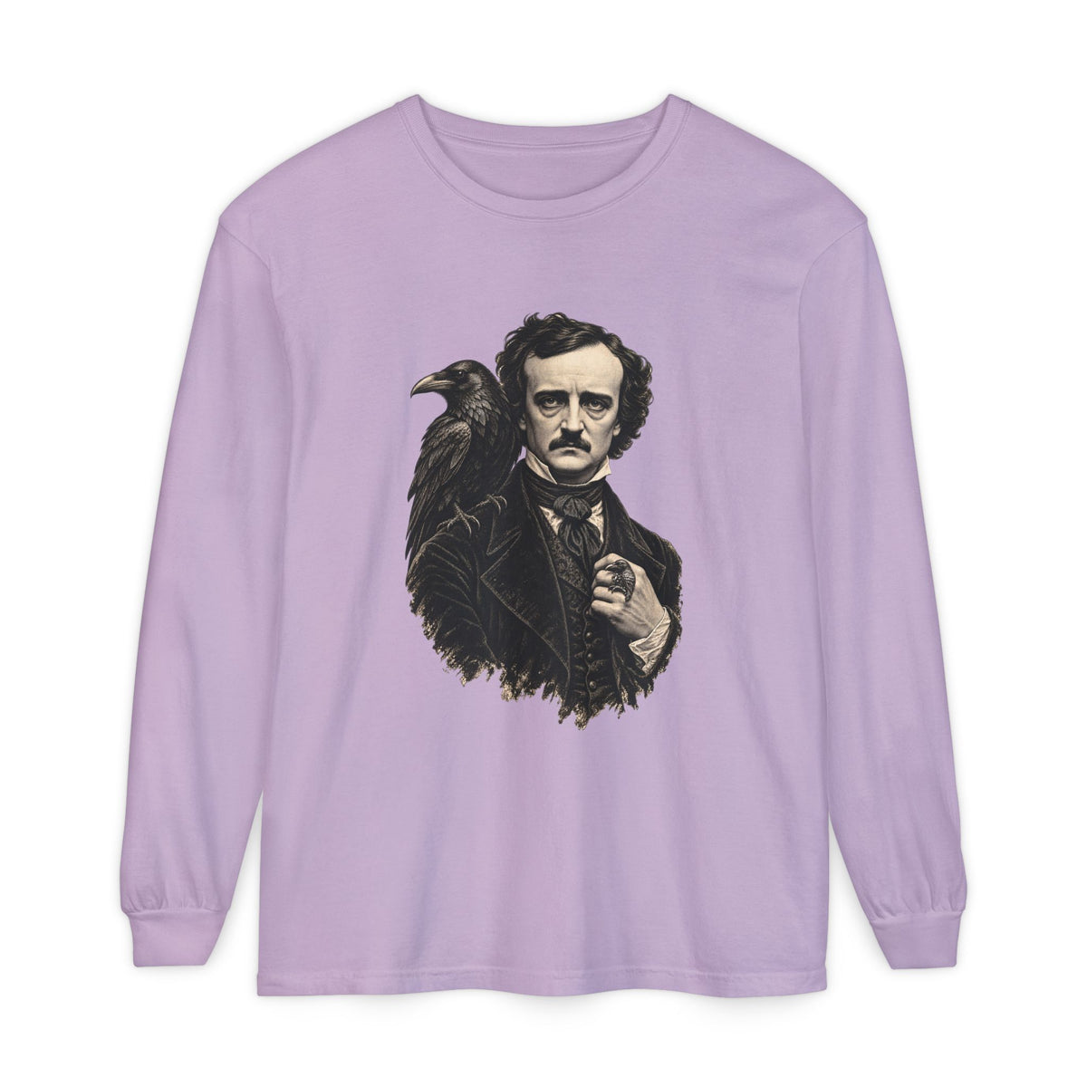Poe After Dark Long Sleeve T-Shirt – Edgar Allan Poe & Raven