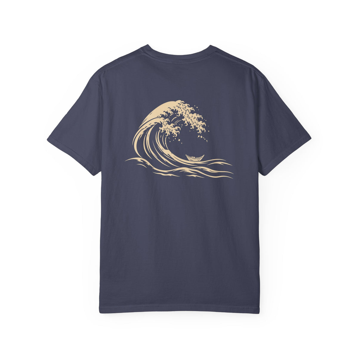 Great Wave t-shirt: curling wave back print with Nexus chest monogram