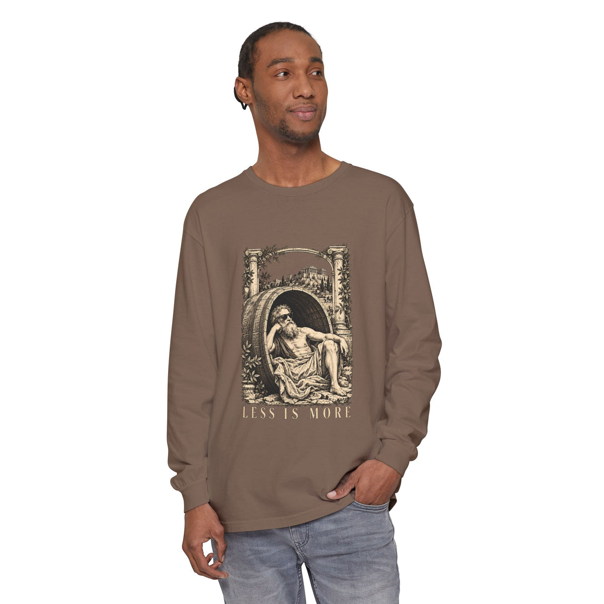 Less Is More Long Sleeve T-Shirt – Diogenes in His Barrel