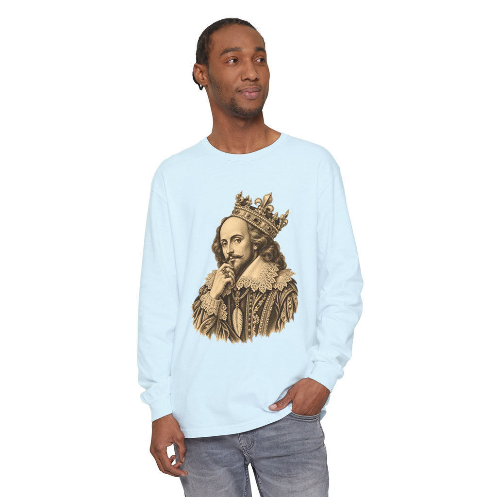 The Bard Long Sleeve T-Shirt – Crowned Shakespeare Portrait