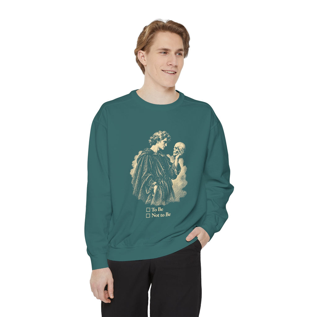To Be Determined Crewneck Sweatshirt – Hamlet Skull, To Be or Not to Be
