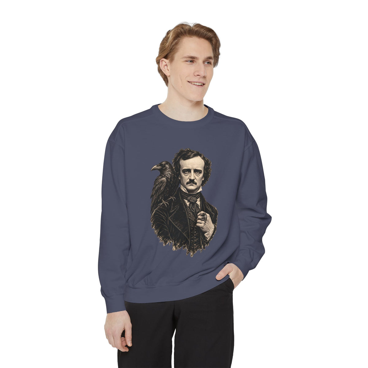 Poe After Dark Crewneck Sweatshirt – Edgar Allan Poe & Raven