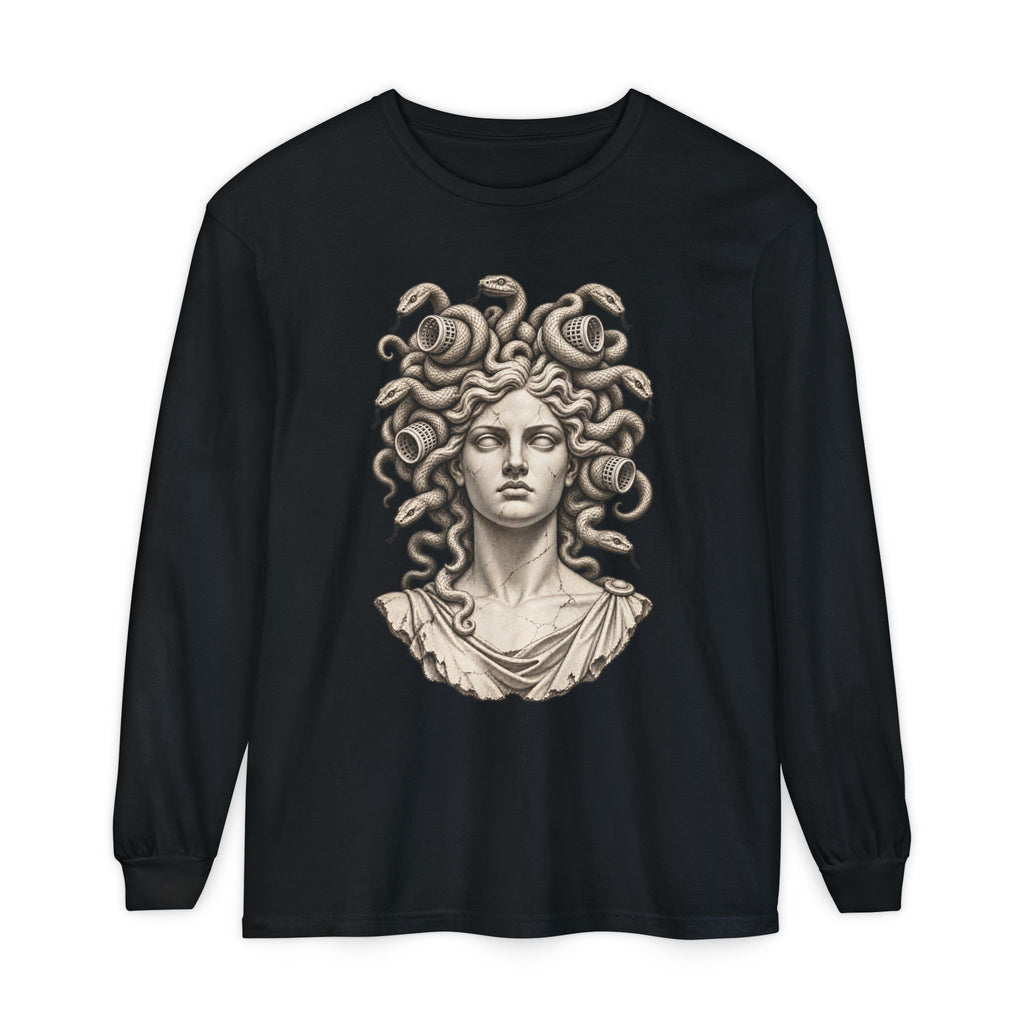 Bad Hair Day Long Sleeve T-Shirt – Medusa in Hair Rollers