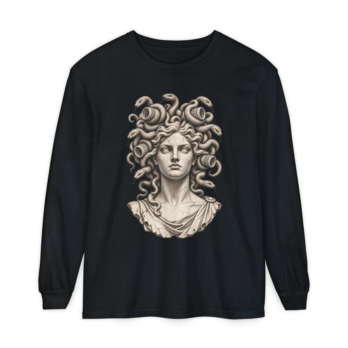 Bad Hair Day Long Sleeve T-Shirt – Medusa in Hair Rollers