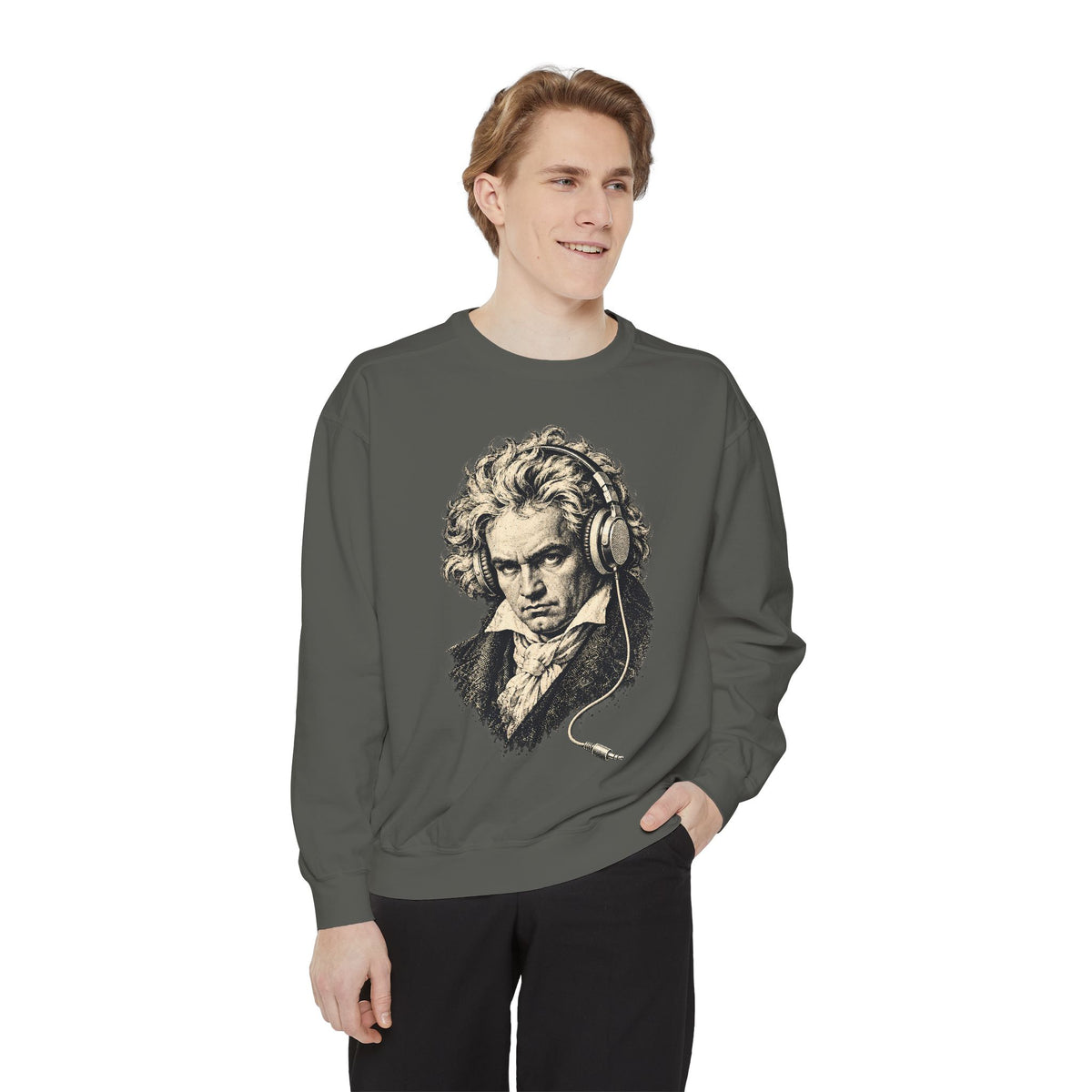 Beethoven Unplugged Crewneck Sweatshirt – Beethoven in Headphones