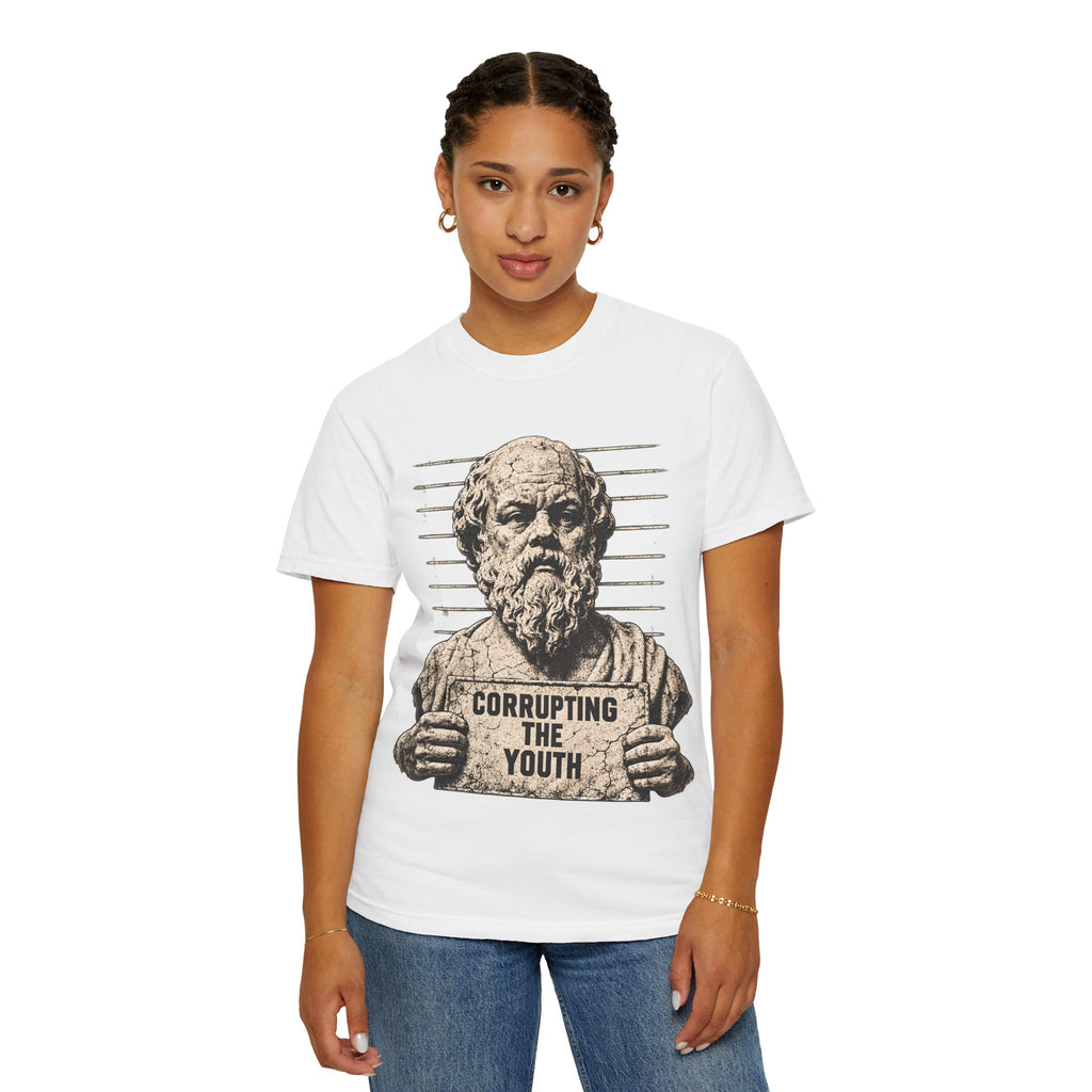 Bad Influence t-shirt: Socrates corrupting the youth