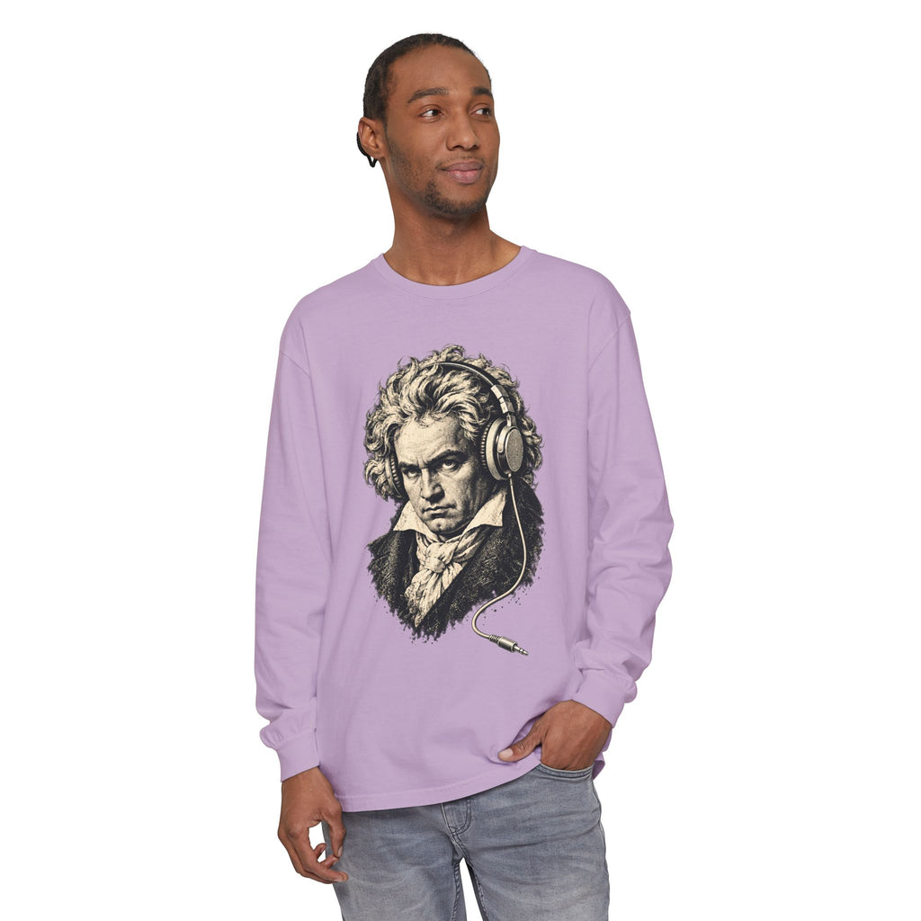 Beethoven Unplugged Long Sleeve T-Shirt – Beethoven in Headphones