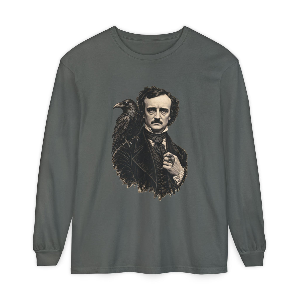 Poe After Dark Long Sleeve T-Shirt – Edgar Allan Poe & Raven