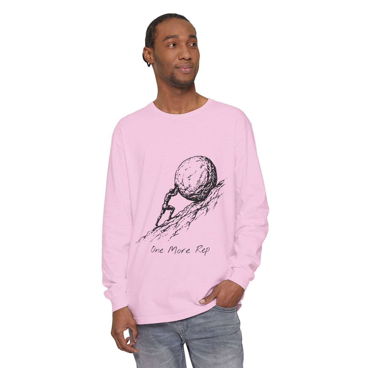 One More Rep Long Sleeve T-Shirt – Sisyphus at the Gym