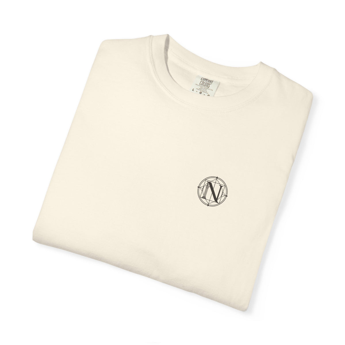 Eclipse t-shirt: eclipse and mountain silhouette back print with Nexus chest monogram