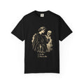 To Be Determined t-shirt: Hamlet holding a skull above To Be / Not to Be checkboxes