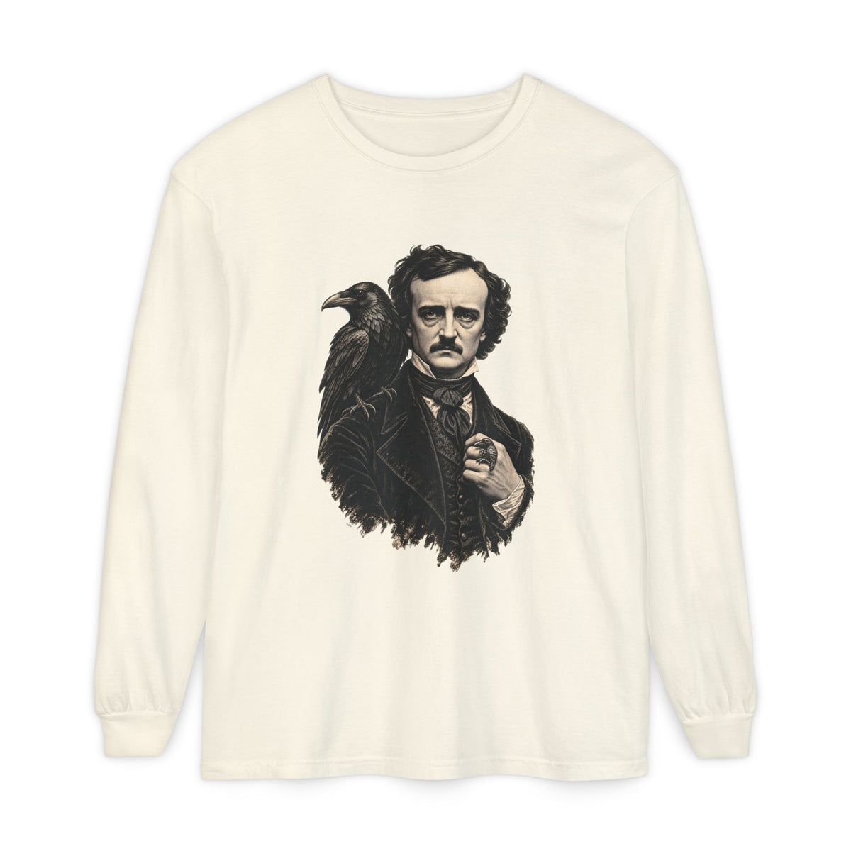 Poe After Dark Long Sleeve T-Shirt – Edgar Allan Poe & Raven