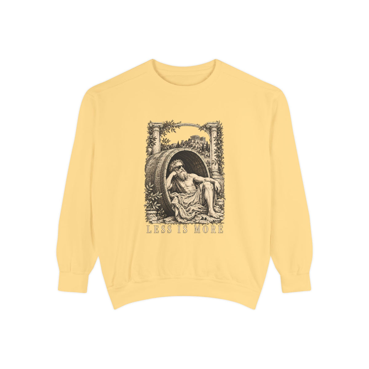 Less Is More Crewneck Sweatshirt – Diogenes in His Barrel