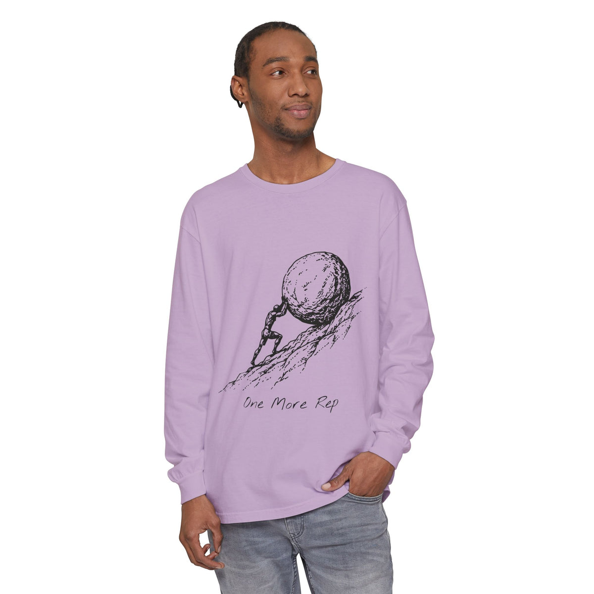 One More Rep Long Sleeve T-Shirt – Sisyphus at the Gym