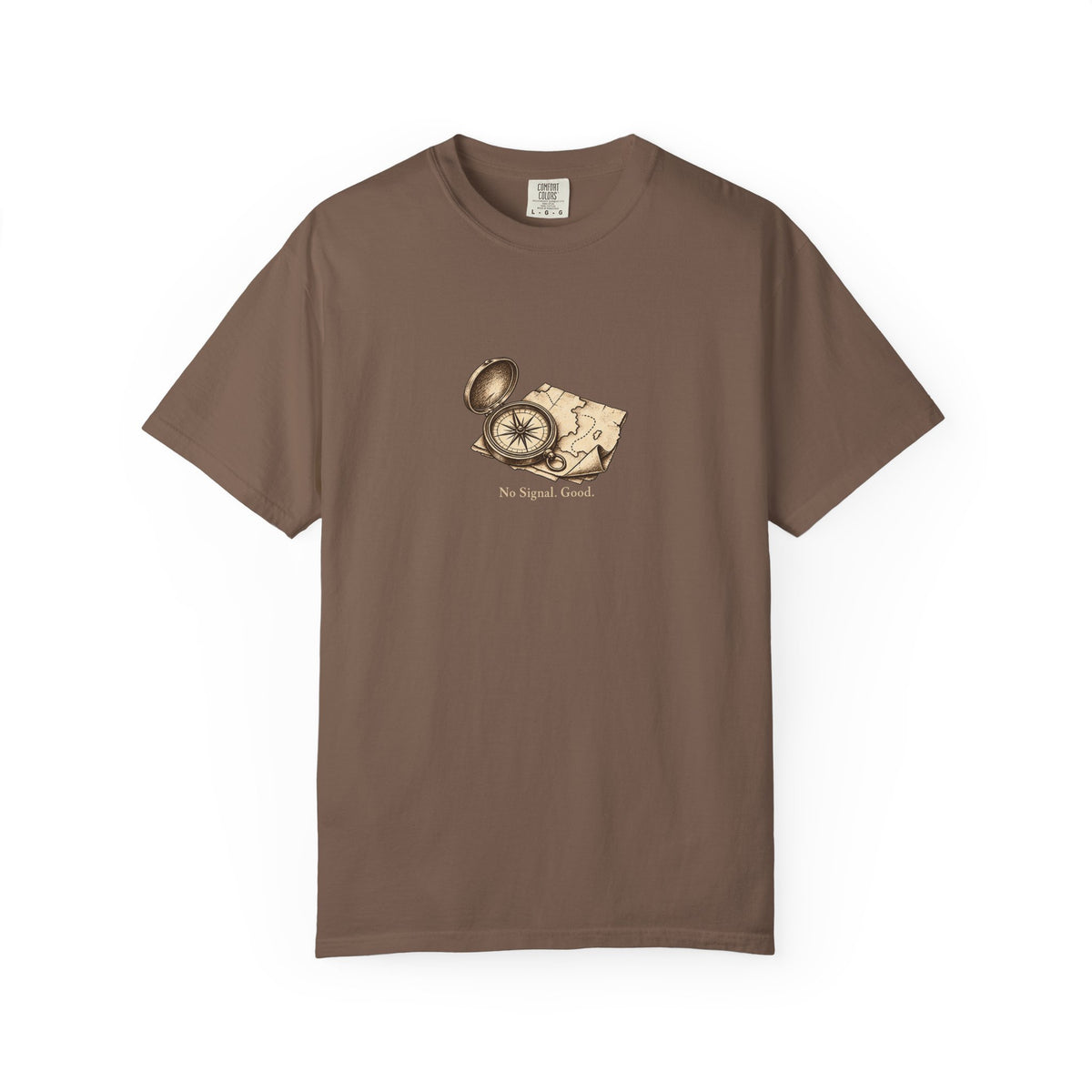 No Signal. Good. t-shirt: vintage compass and map illustration