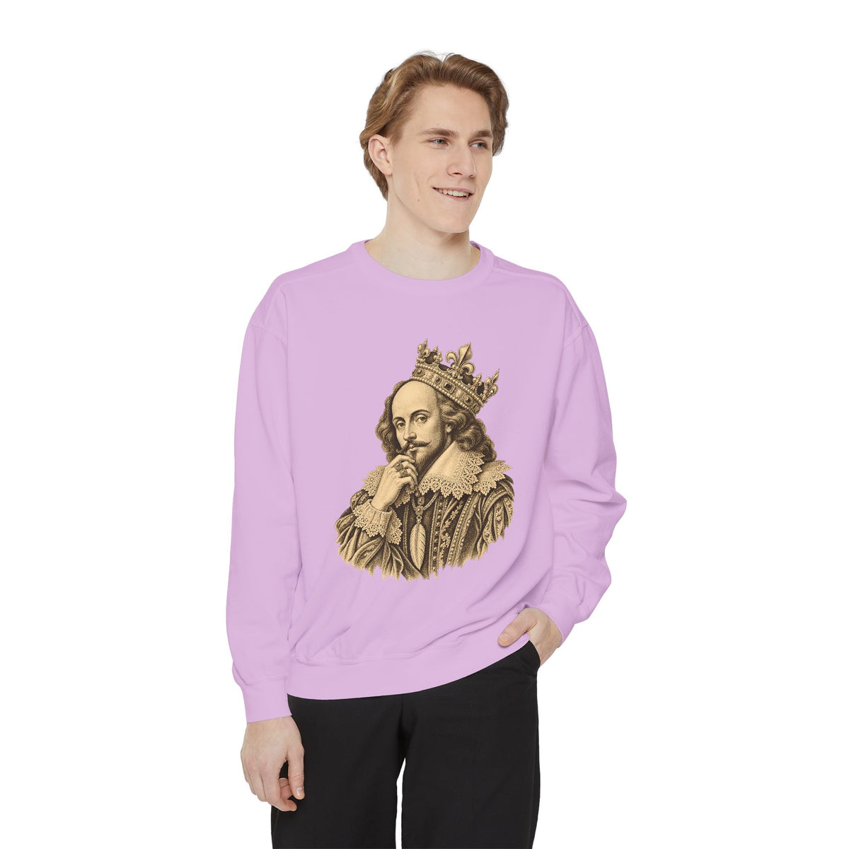The Bard Crewneck Sweatshirt – Crowned Shakespeare Portrait