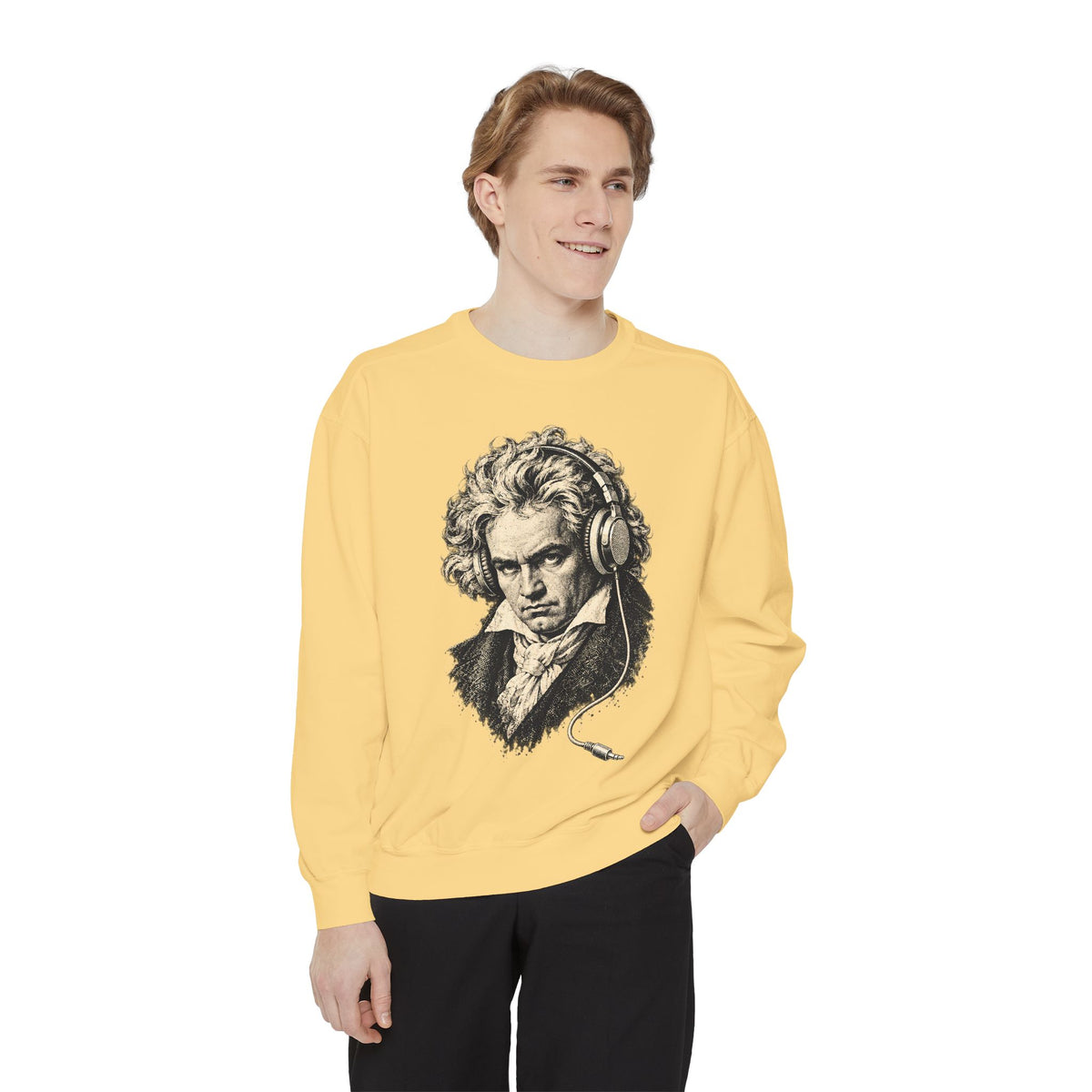 Beethoven Unplugged Crewneck Sweatshirt – Beethoven in Headphones