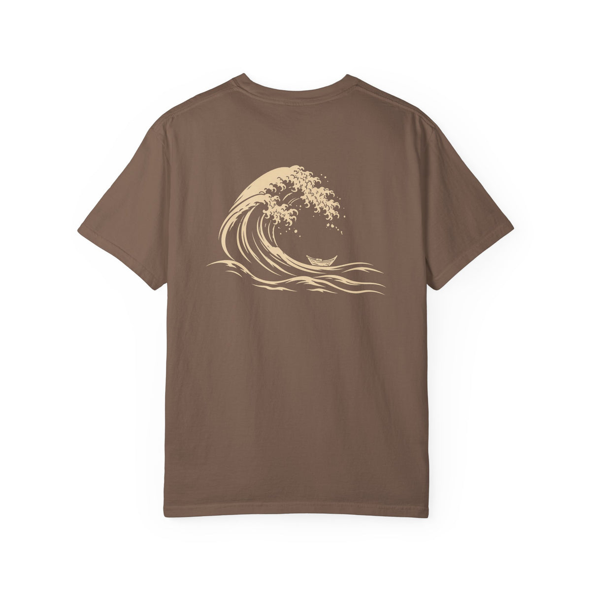 Great Wave t-shirt: curling wave back print with Nexus chest monogram
