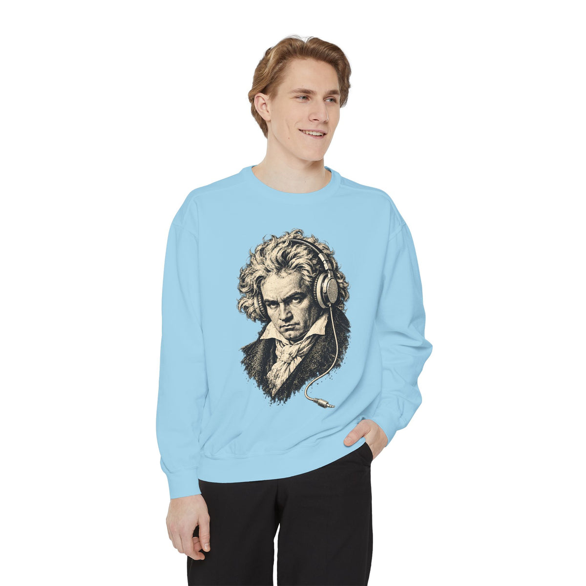 Beethoven Unplugged Crewneck Sweatshirt – Beethoven in Headphones