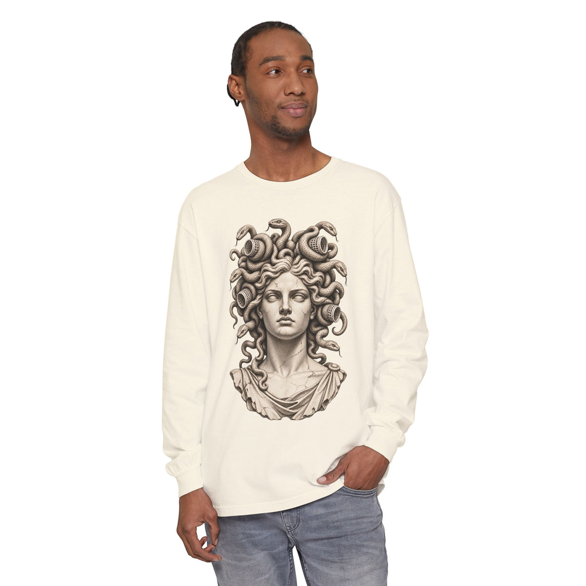 Bad Hair Day Long Sleeve T-Shirt – Medusa in Hair Rollers