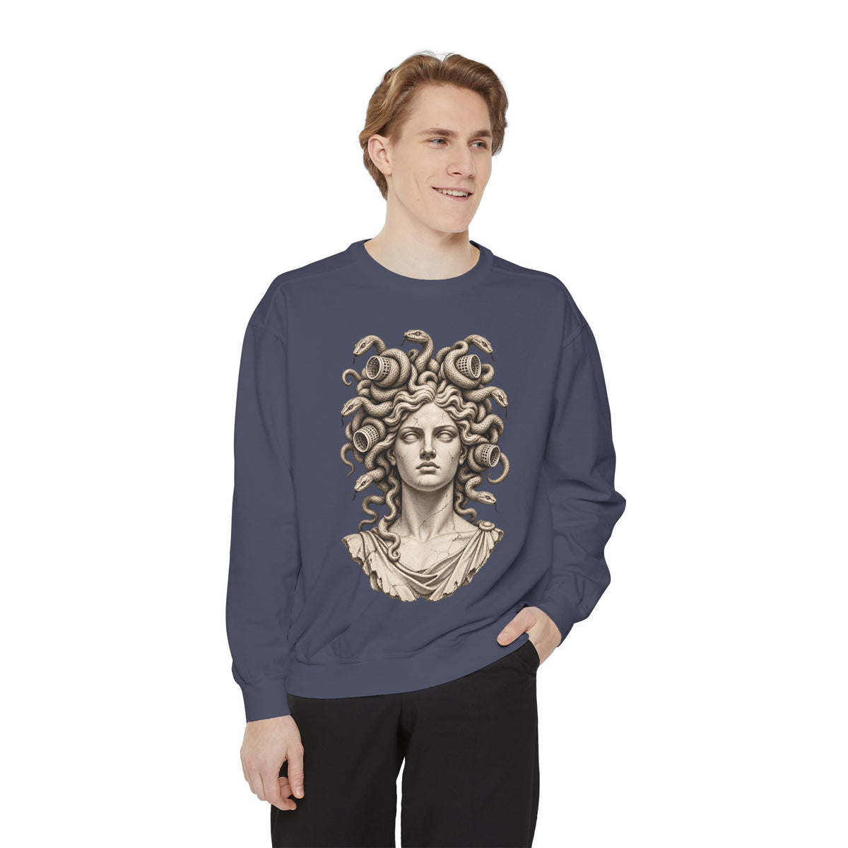 Bad Hair Day Crewneck Sweatshirt – Medusa in Hair Rollers
