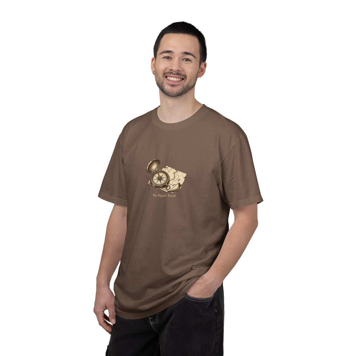 No Signal. Good. t-shirt: vintage compass and map illustration