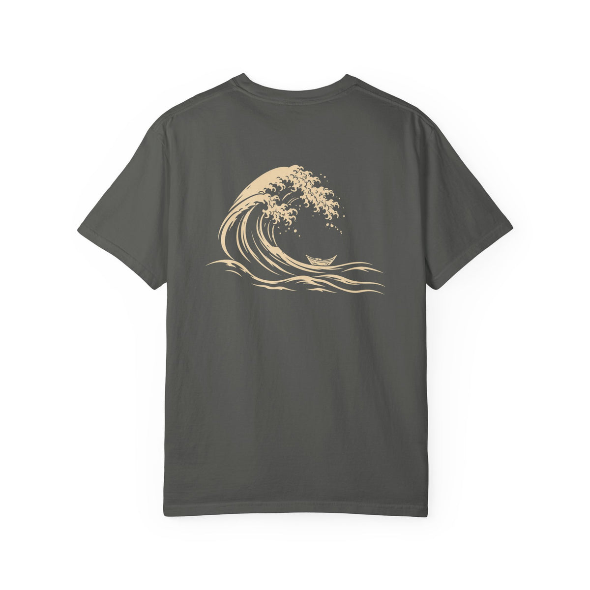 Great Wave t-shirt: curling wave back print with Nexus chest monogram