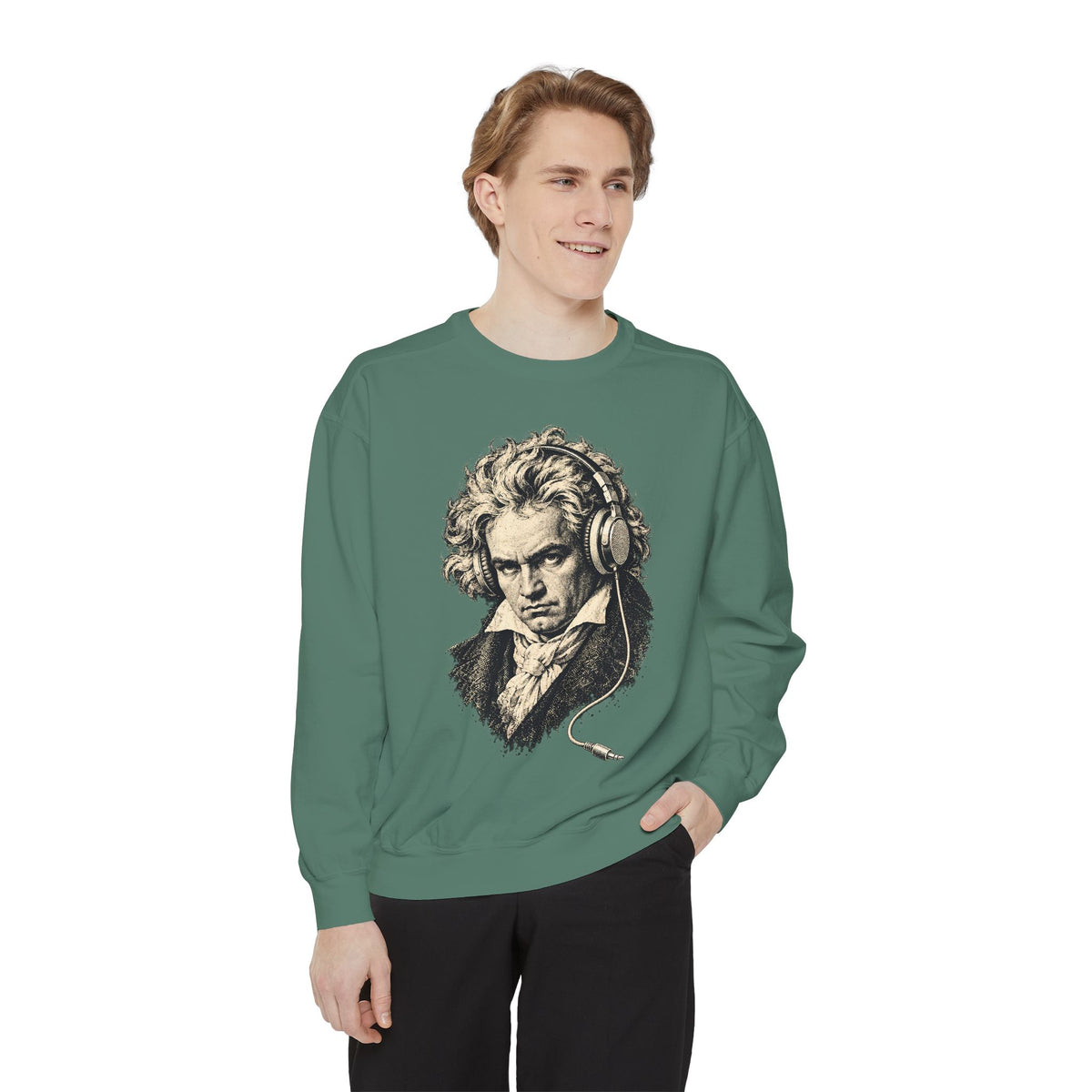 Beethoven Unplugged Crewneck Sweatshirt – Beethoven in Headphones