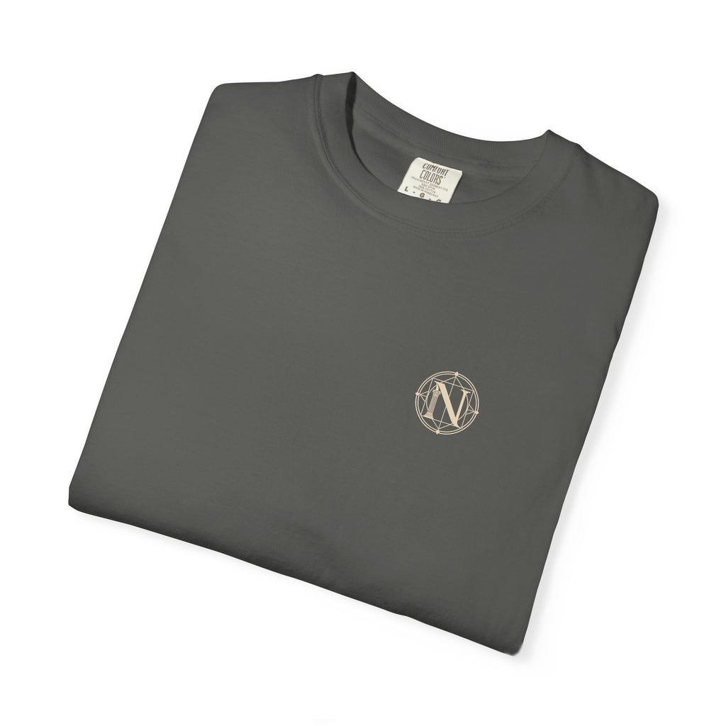 Great Wave t-shirt: curling wave back print with Nexus chest monogram