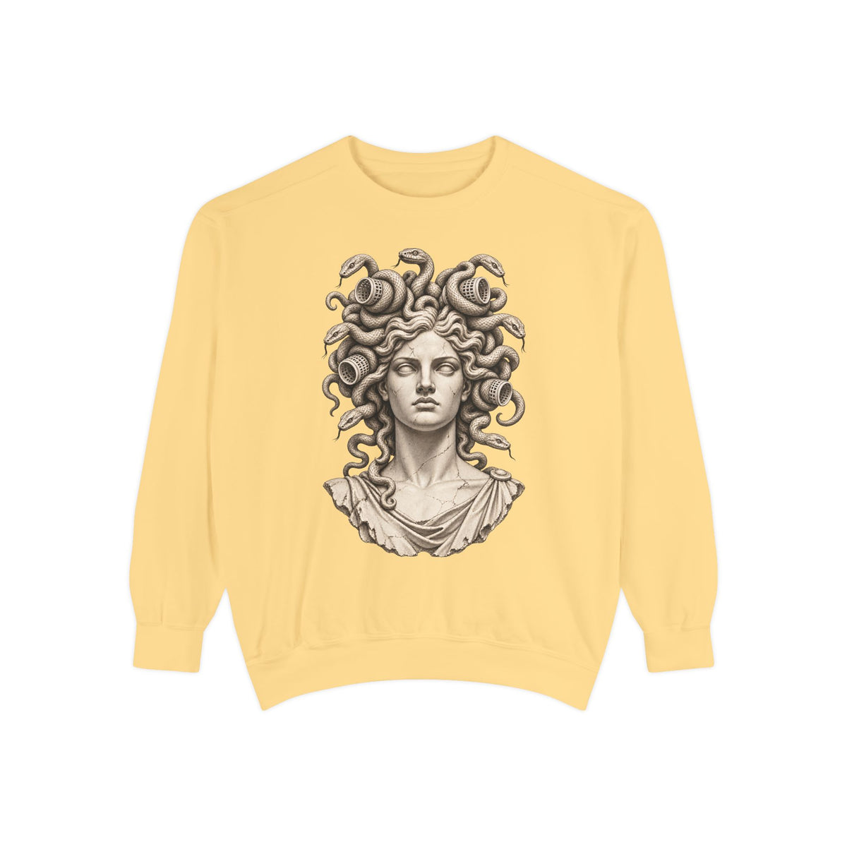 Bad Hair Day Crewneck Sweatshirt – Medusa in Hair Rollers
