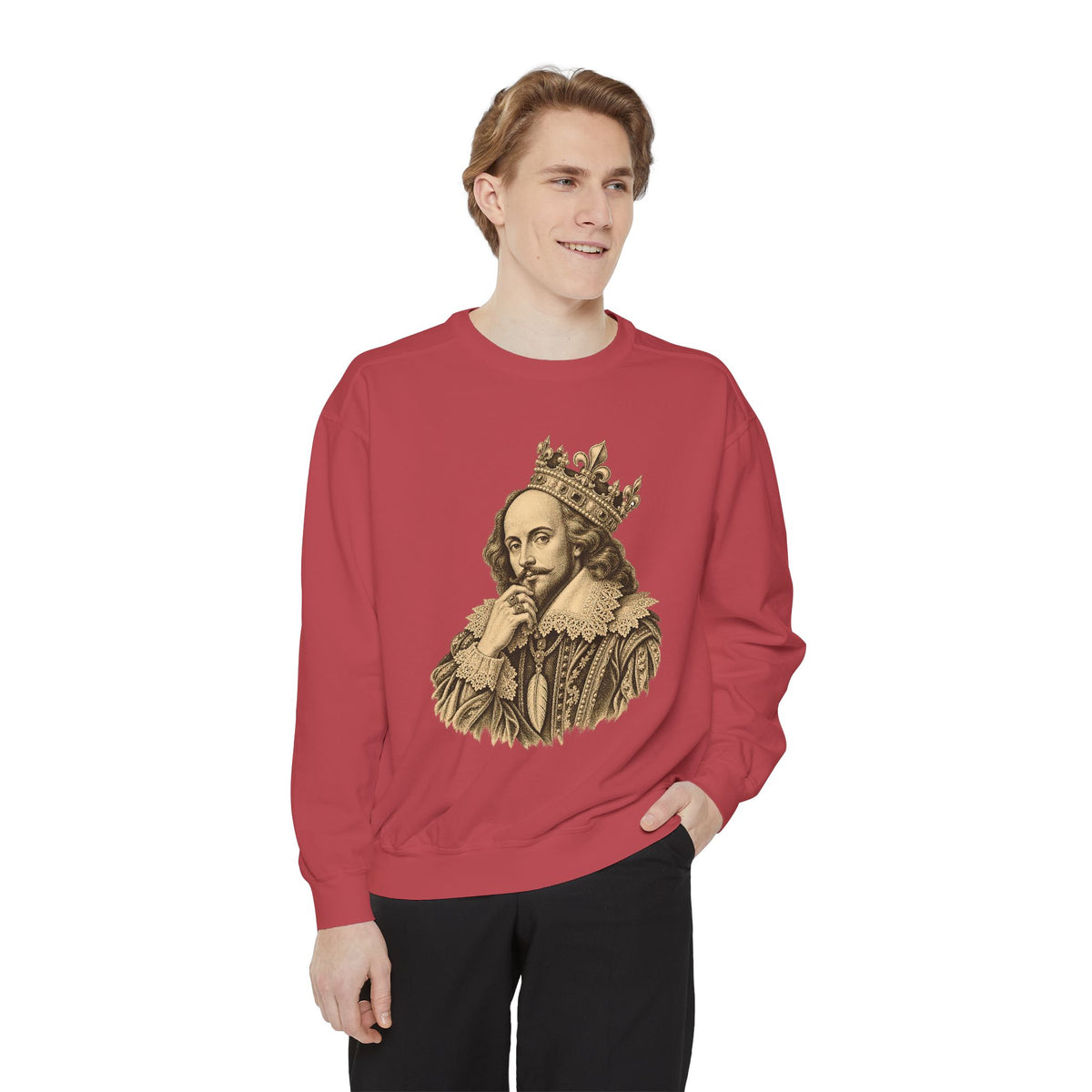 The Bard Crewneck Sweatshirt – Crowned Shakespeare Portrait
