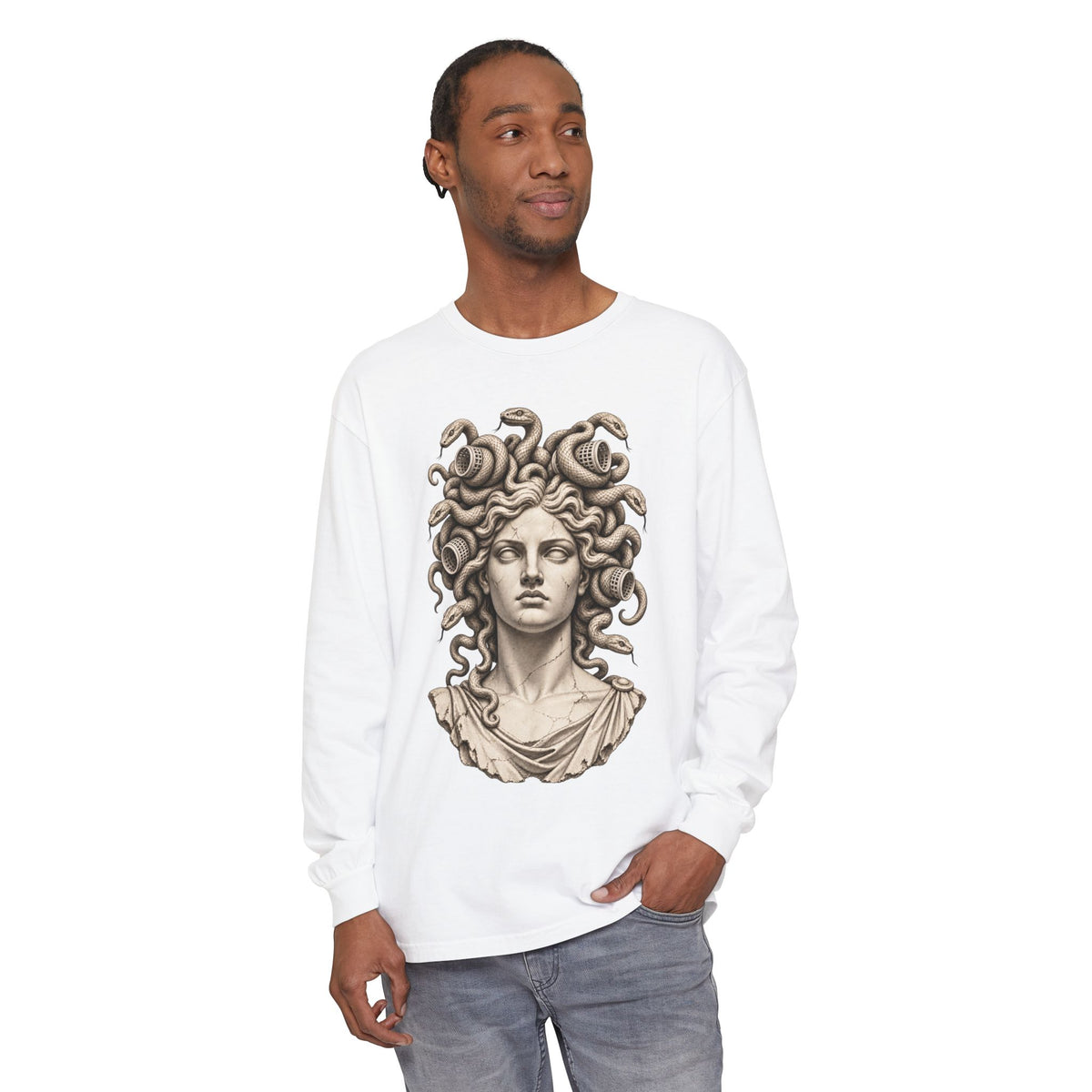 Bad Hair Day Long Sleeve T-Shirt – Medusa in Hair Rollers