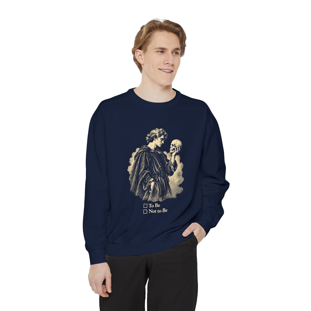 To Be Determined Crewneck Sweatshirt – Hamlet Skull, To Be or Not to Be
