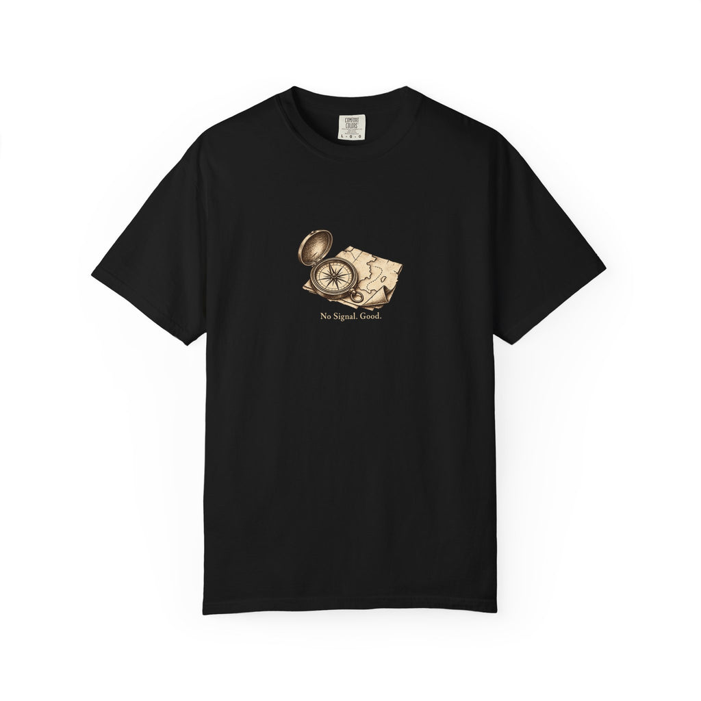 No Signal. Good. t-shirt: vintage compass and map illustration