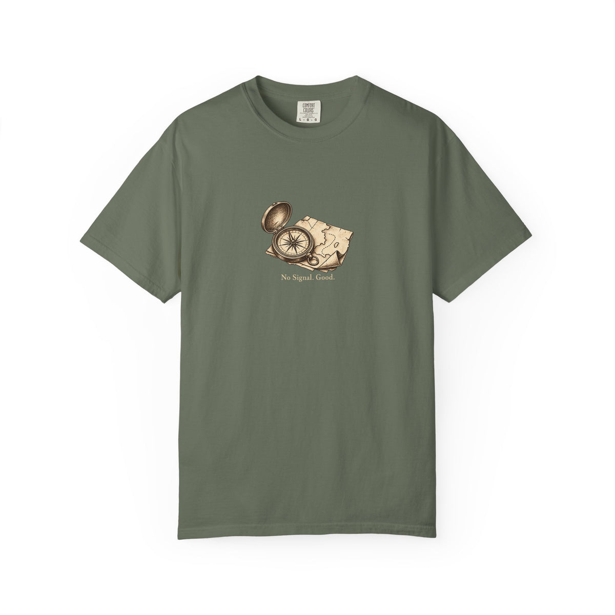 No Signal. Good. t-shirt: vintage compass and map illustration