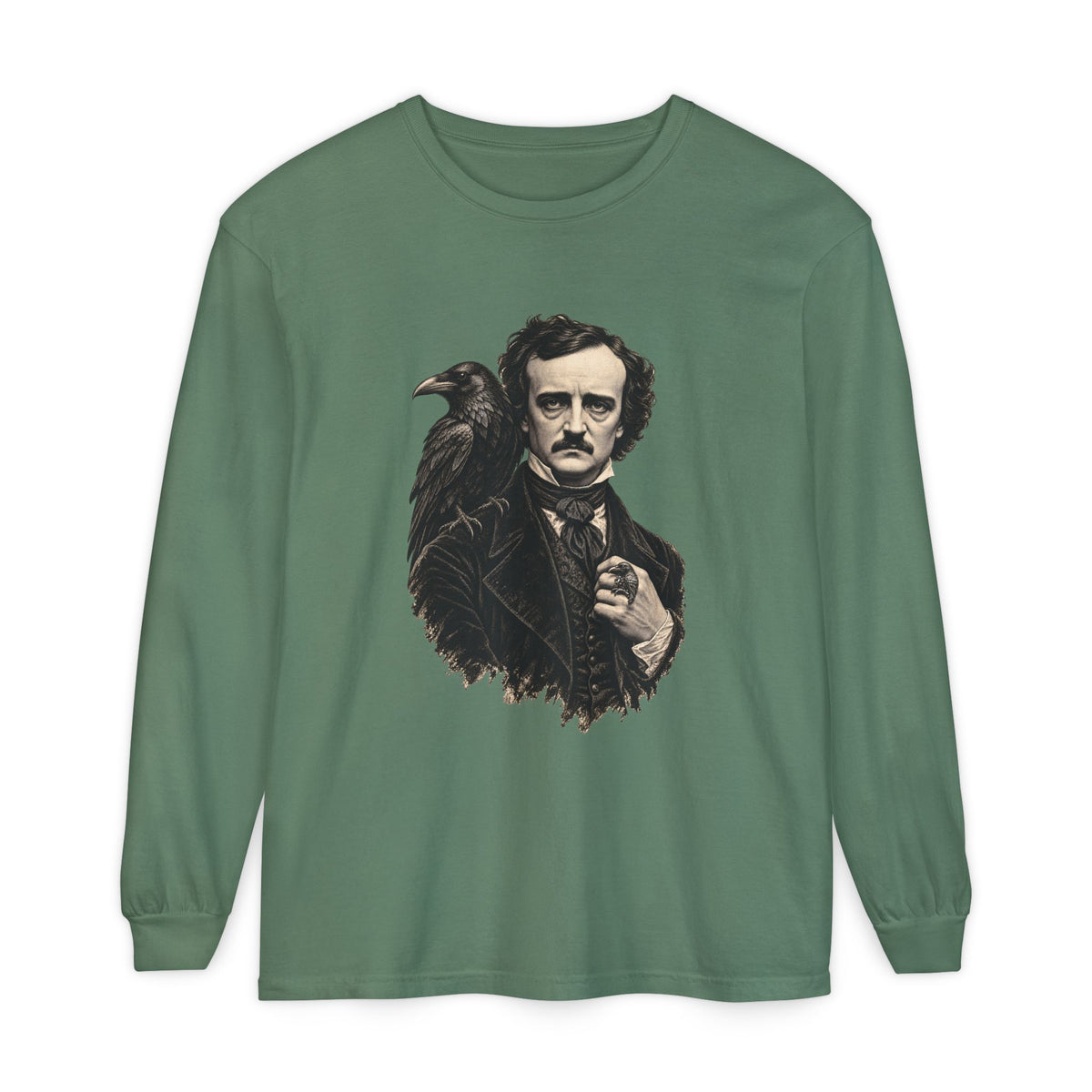 Poe After Dark Long Sleeve T-Shirt – Edgar Allan Poe & Raven