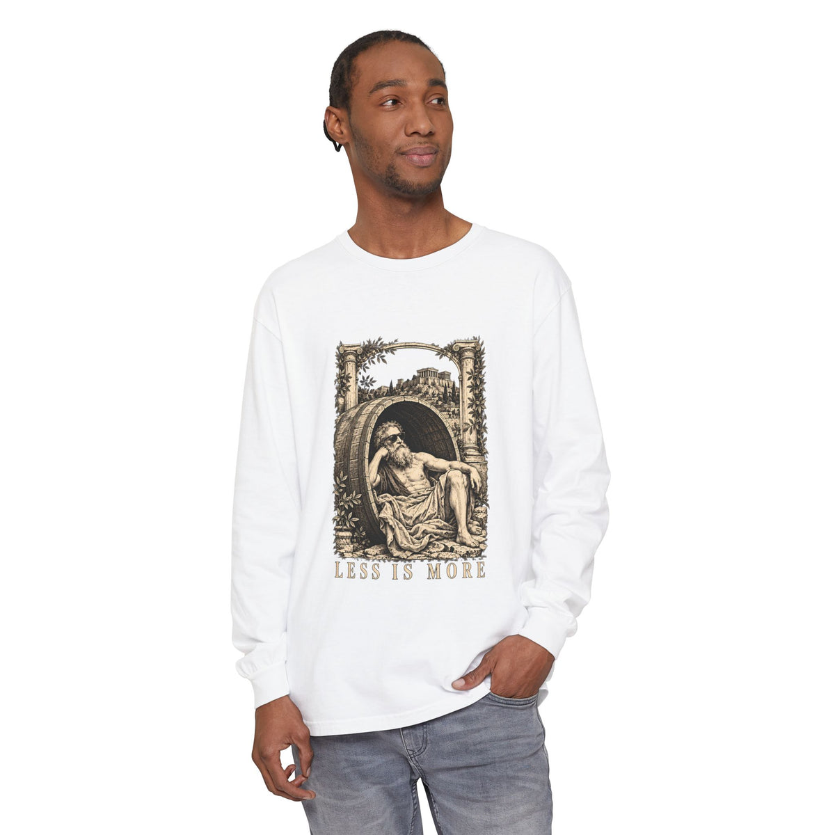Less Is More Long Sleeve T-Shirt – Diogenes in His Barrel